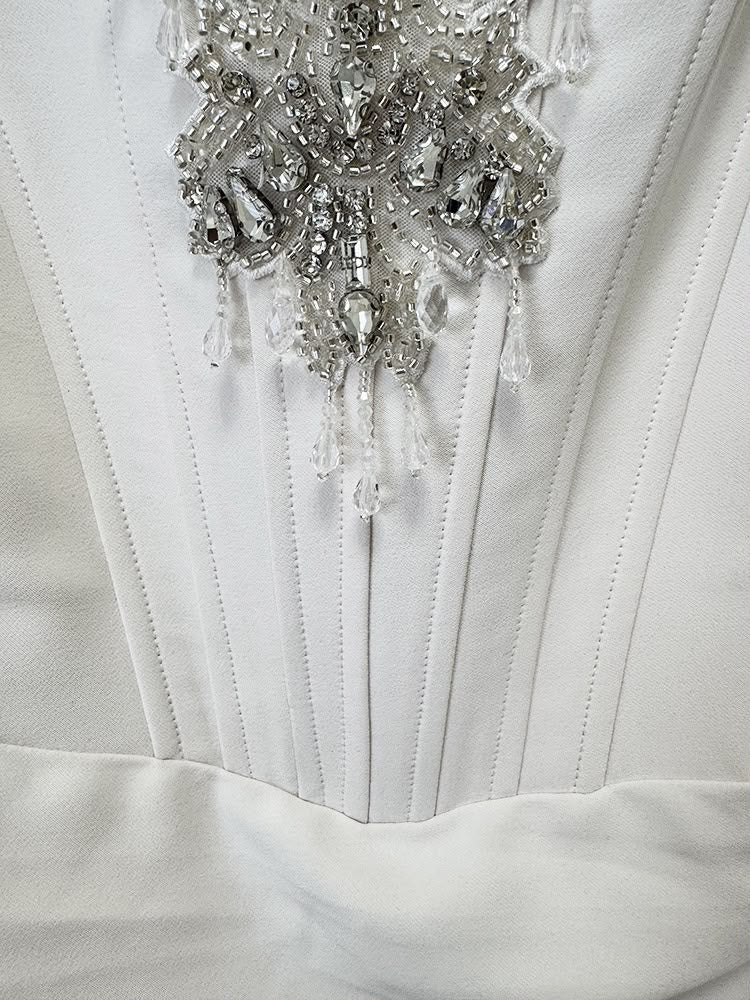 Veloura Rhinestone Halter Gown