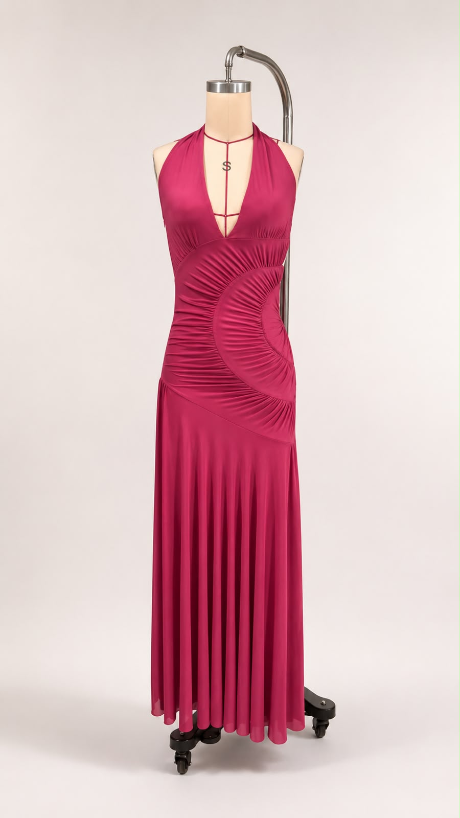 Elara Backless Pleated Maxi Dress