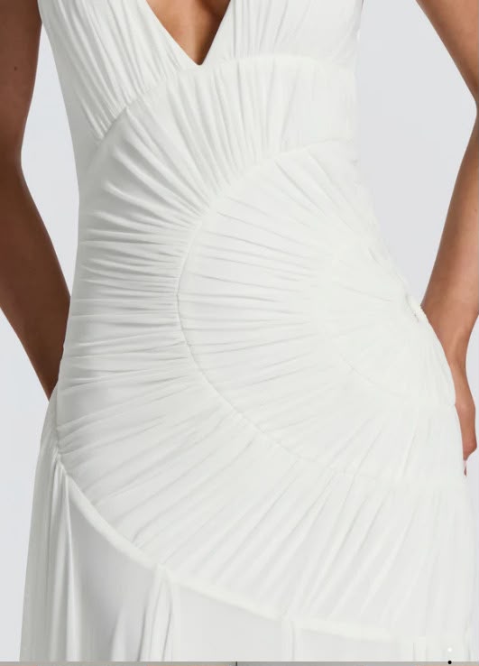Elara Backless Pleated Maxi Dress