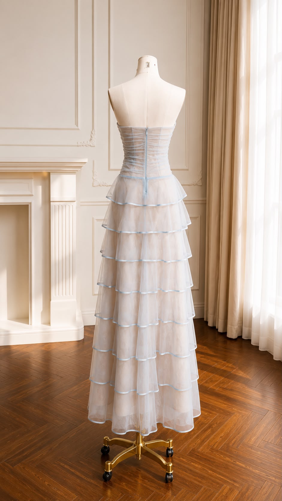Azurielle Ruffle Maxi Dress
