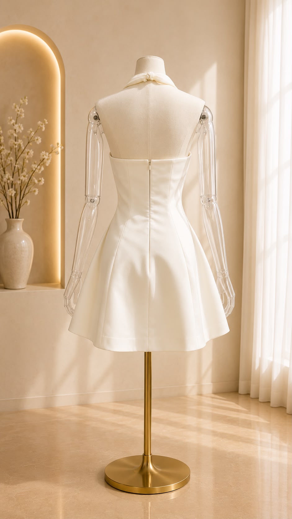 Alina Halter Mesh Mini Dress