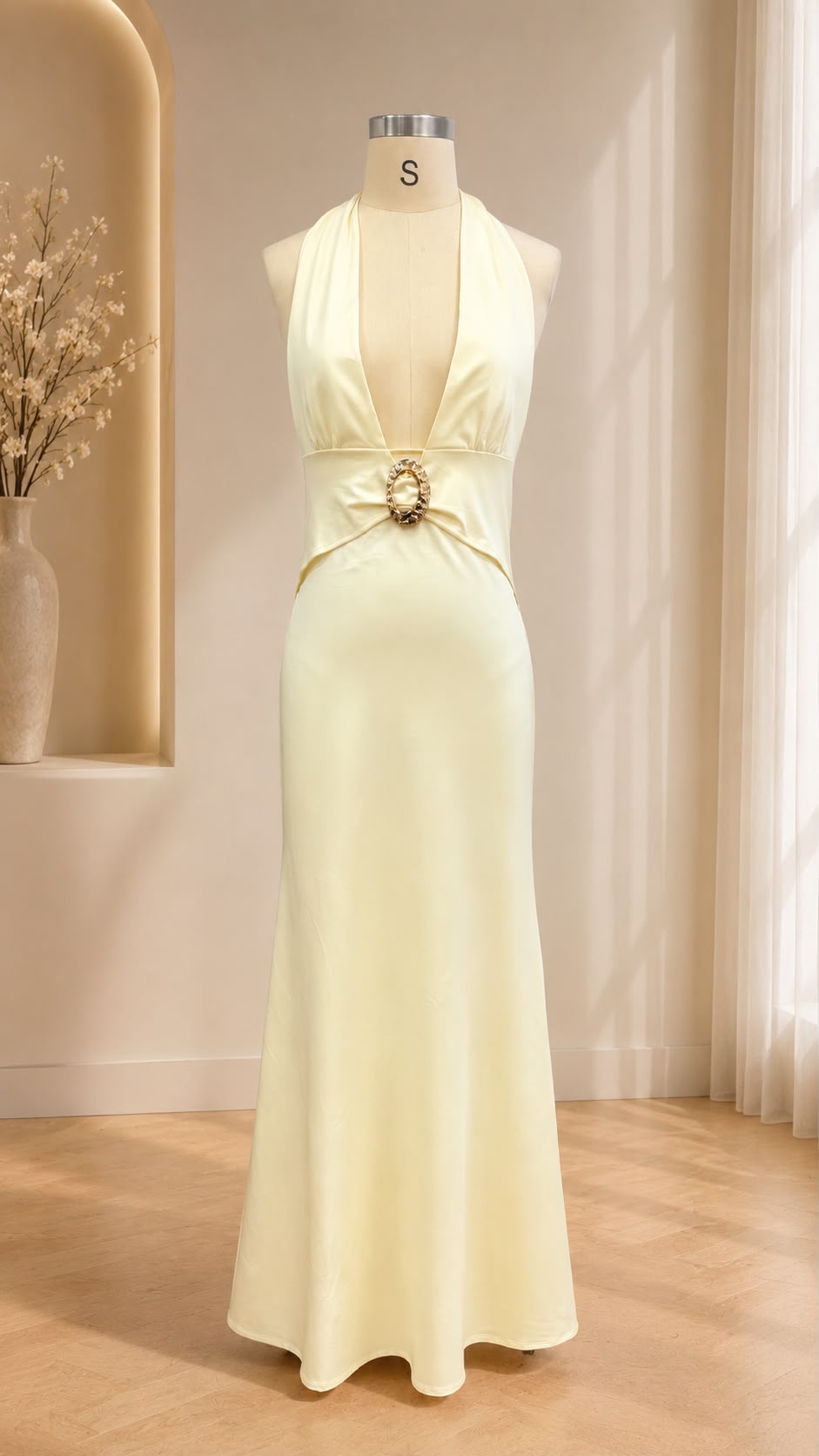 Soleil Halter Maxi Dress