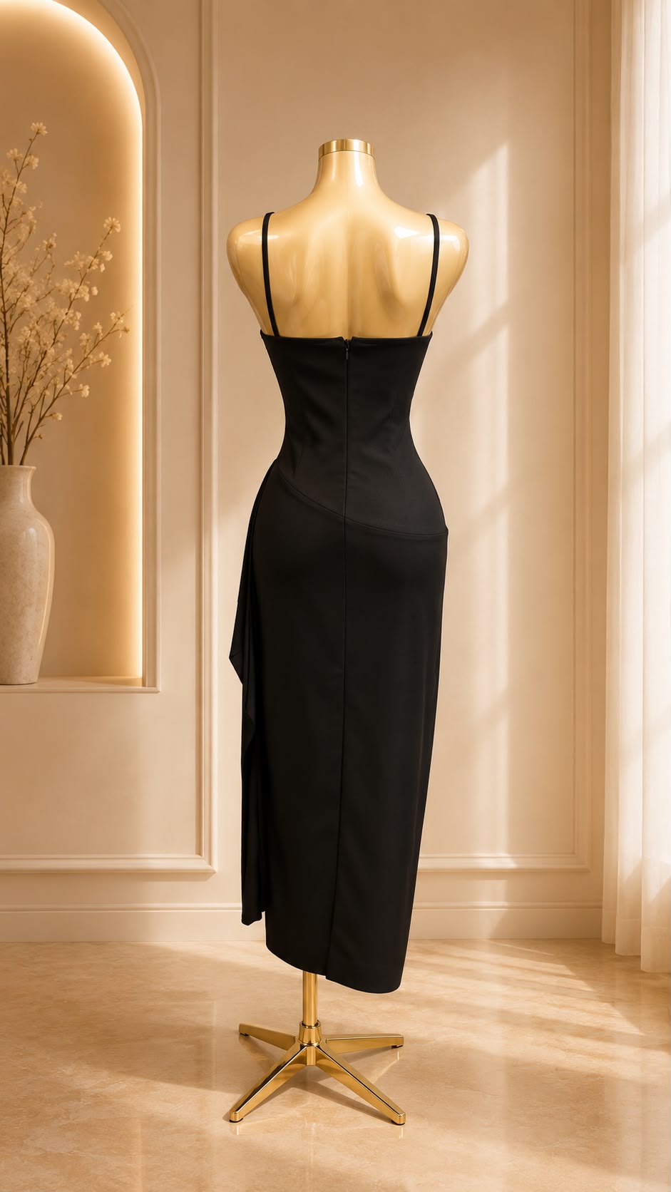 Noir Diamond Slip Maxi Dress