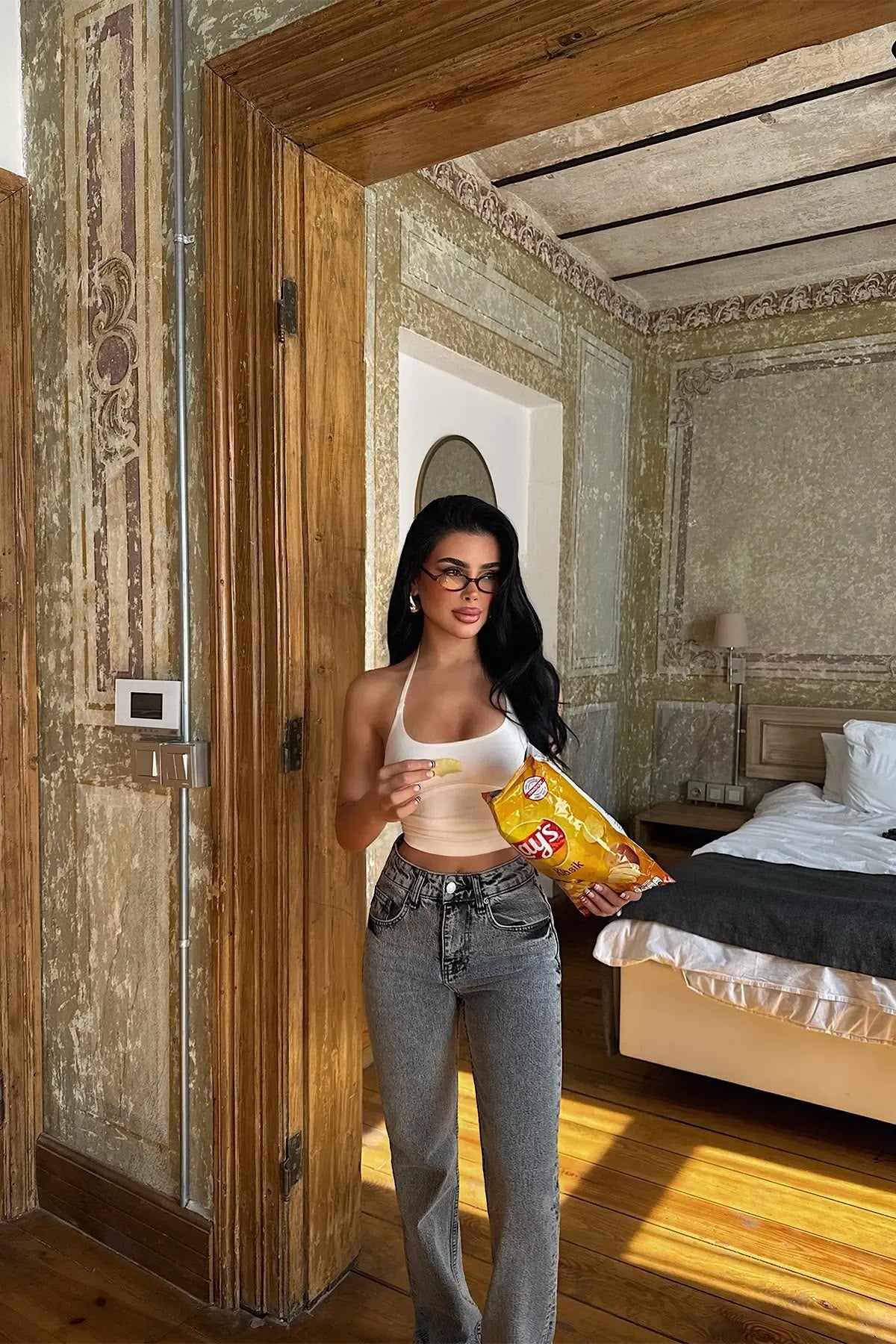 Gray High Waist Jean