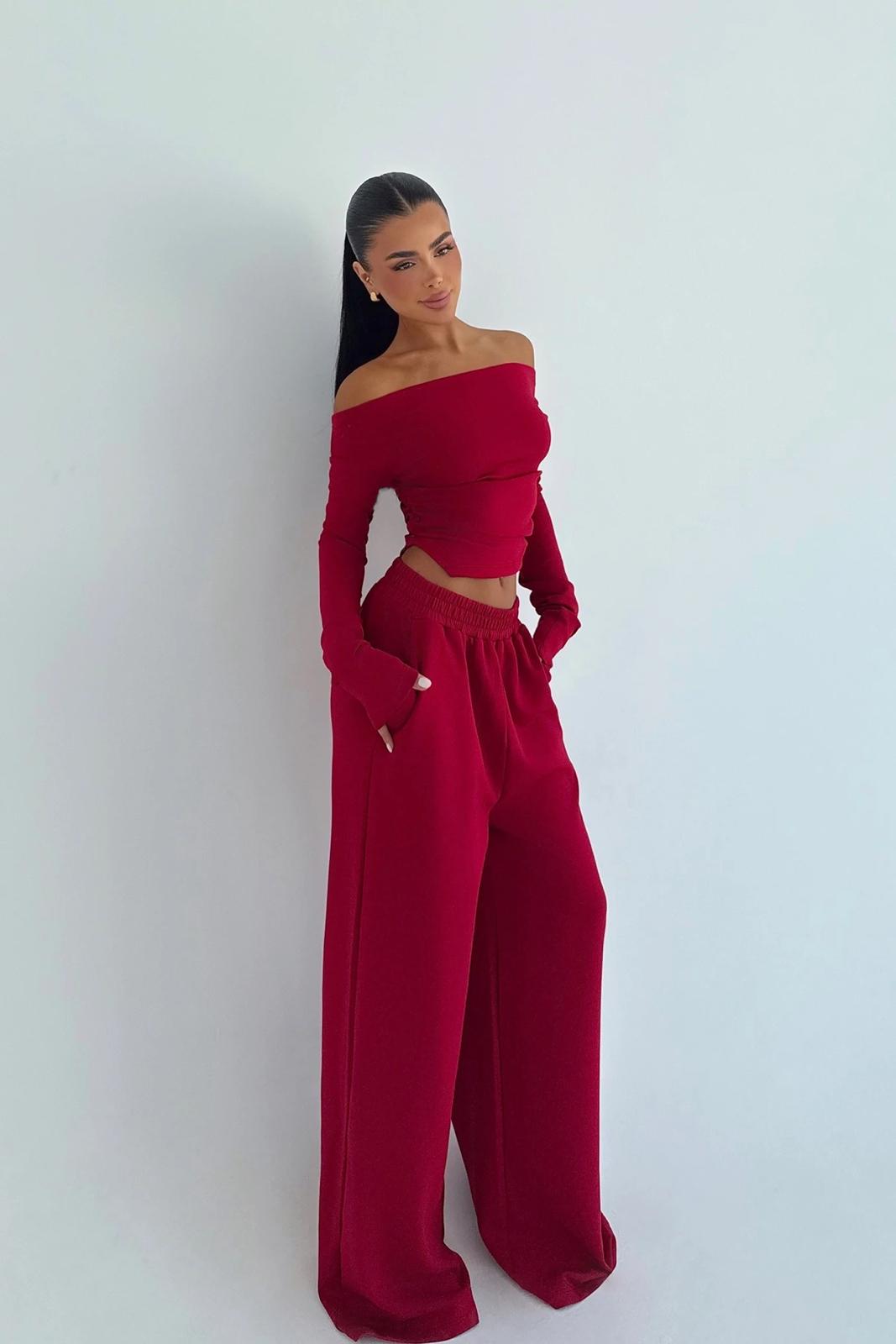 Red Trouser Suit