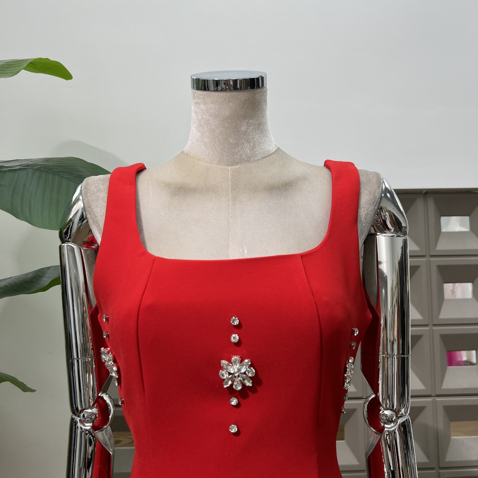 Aurelle Square Neck Mini Dress