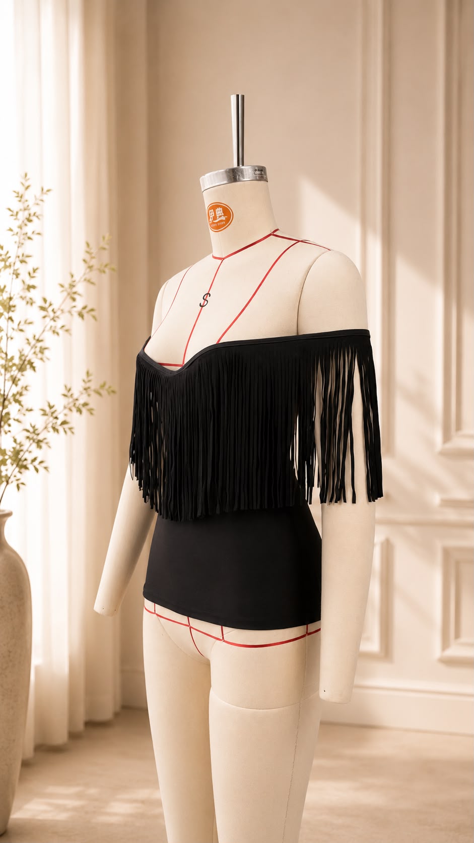 Fringed Off Shoulder Top