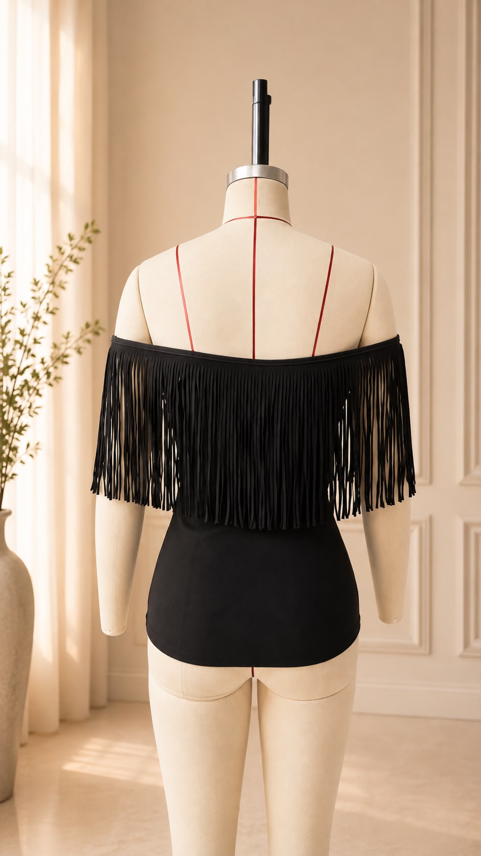 Fringed Off Shoulder Top