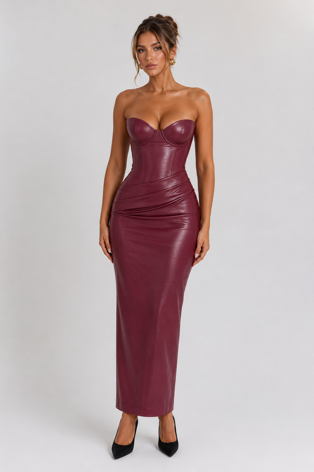 Bordeaux Allure Leather Gown