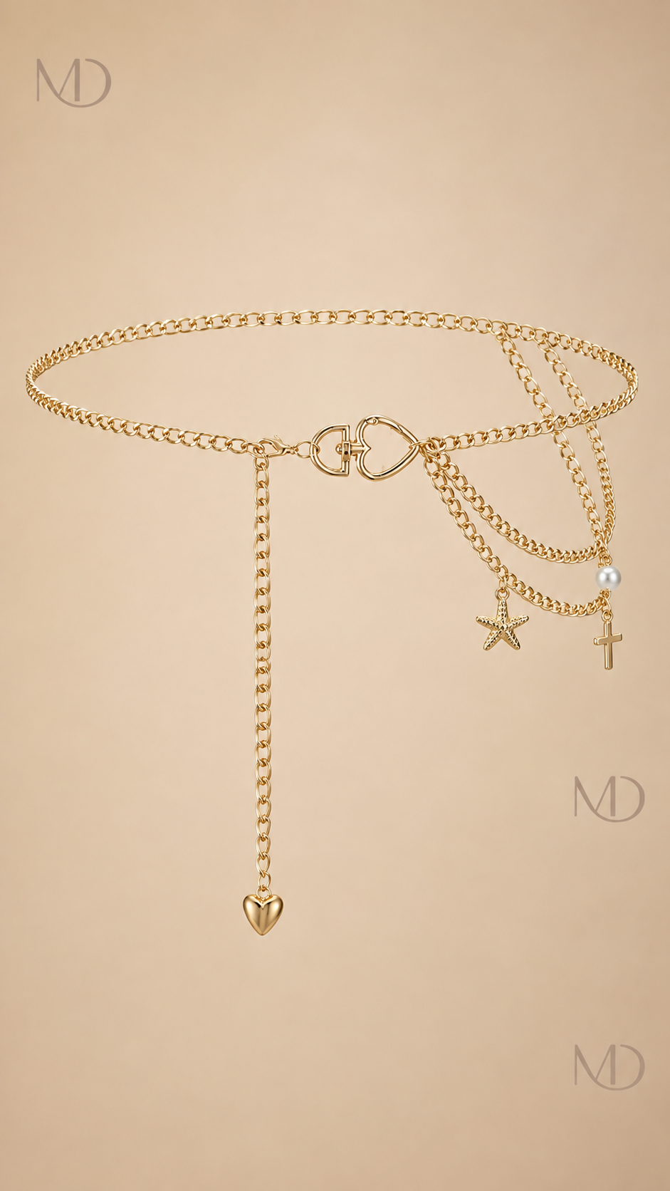 Anouk Layered Chain Belt - Gold Heart item