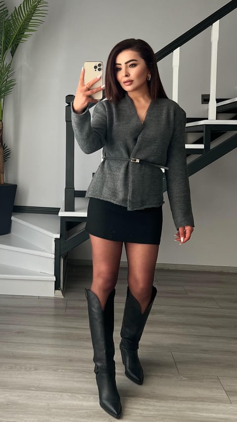 Modern Belted Cardigan