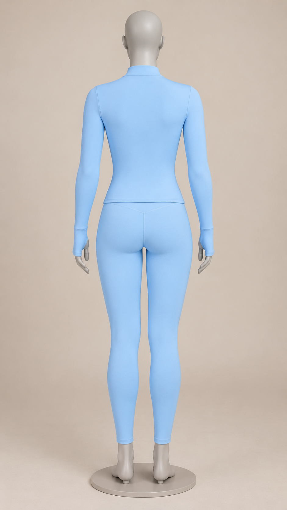 Kalinda Thumbhole Active Set — Baby Blue mannequin back