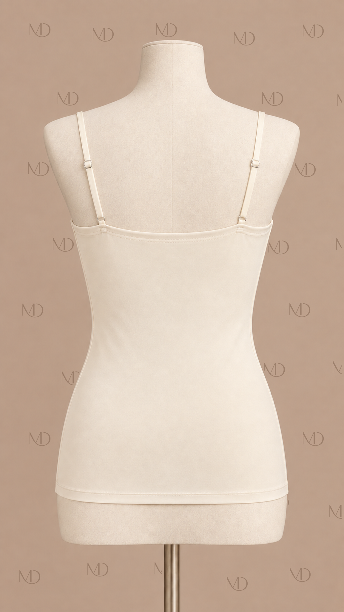 Elise Padded Bustier Cami Top — Beige mannequin back