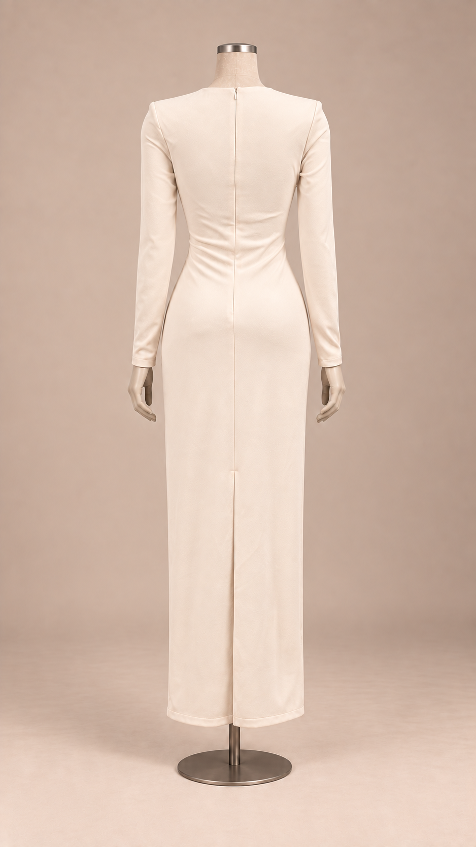 Ysabel Keyhole Maxi — Beige mannequin back