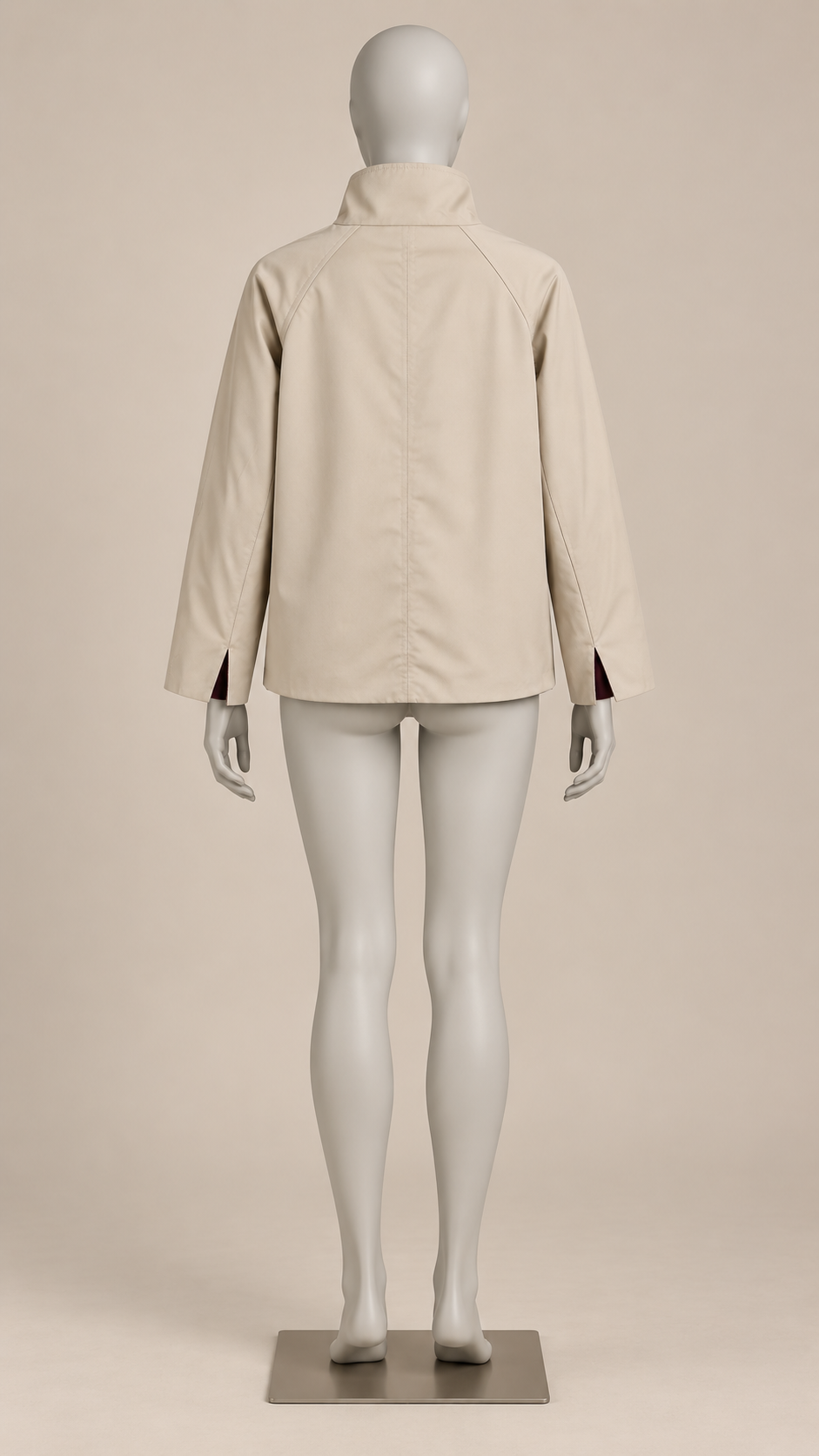 Henriette Raglan Jacket — Beige mannequin back