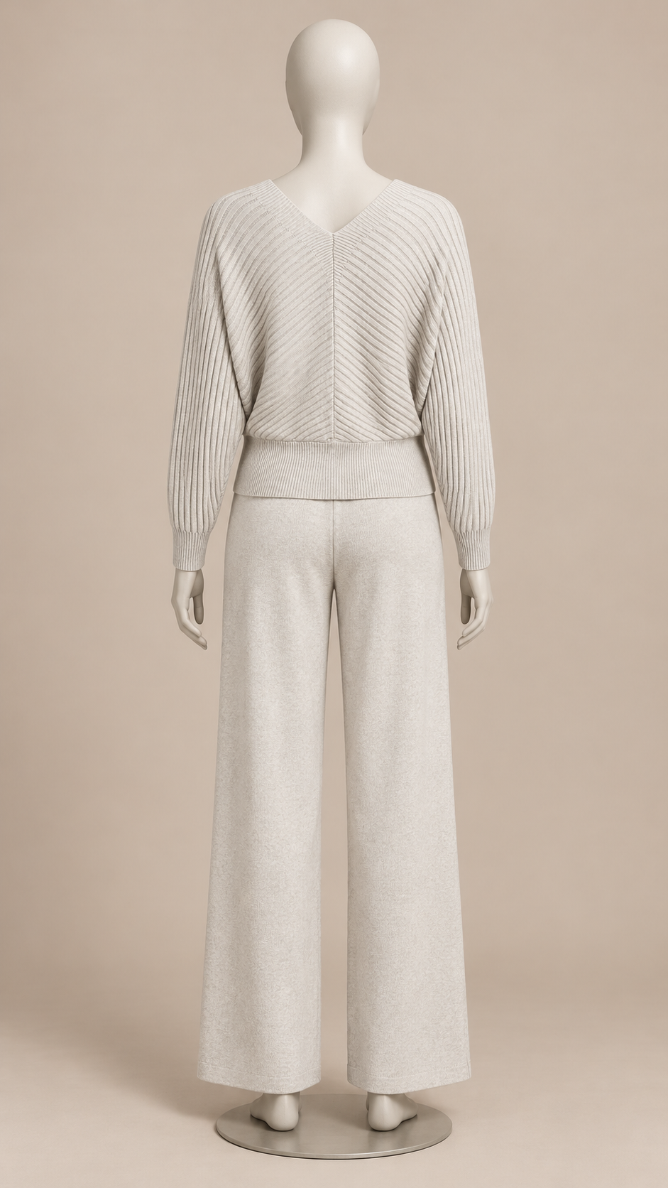 Briony Crisscross Pant Set — Beige mannequin back
