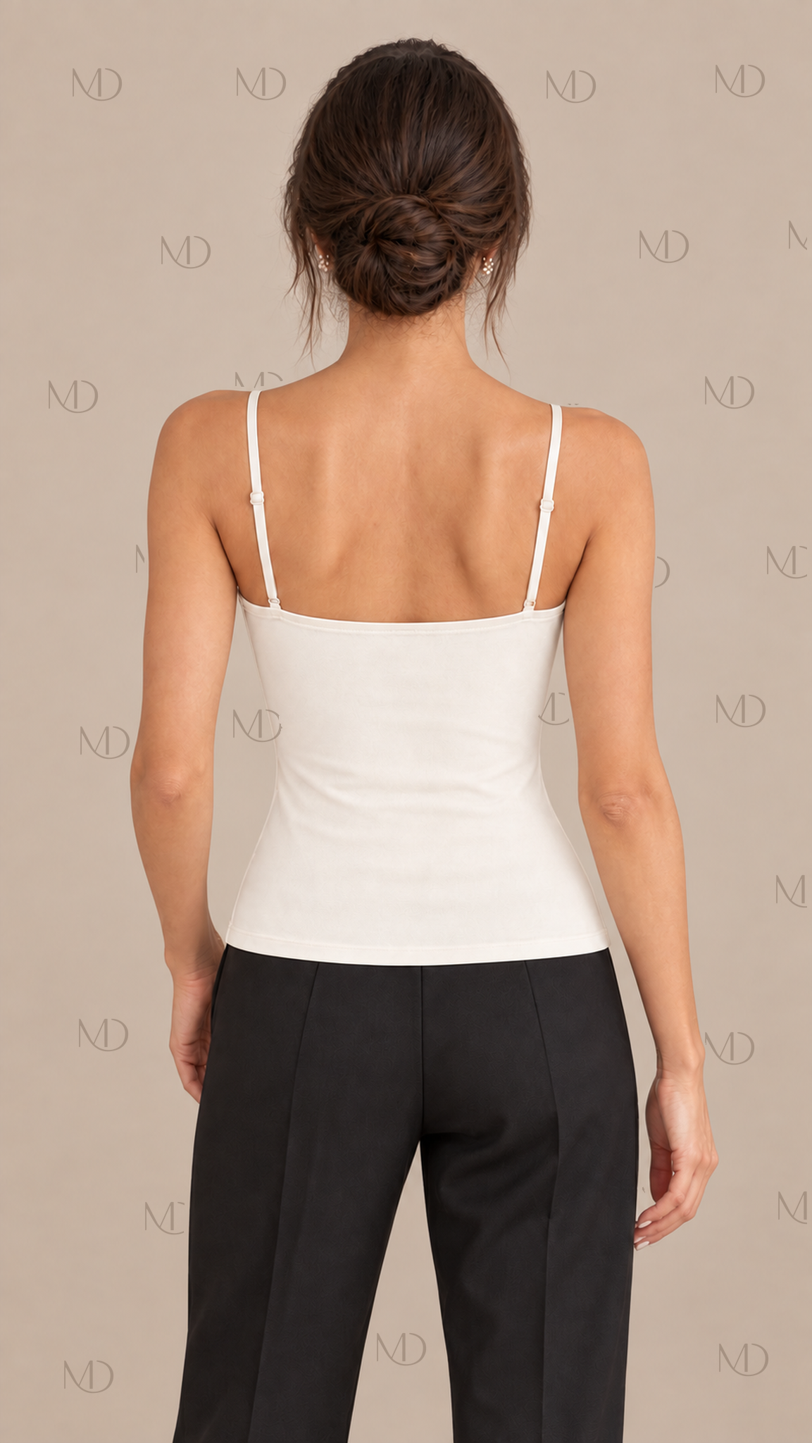 Elise Padded Bustier Cami Top — Beige model back