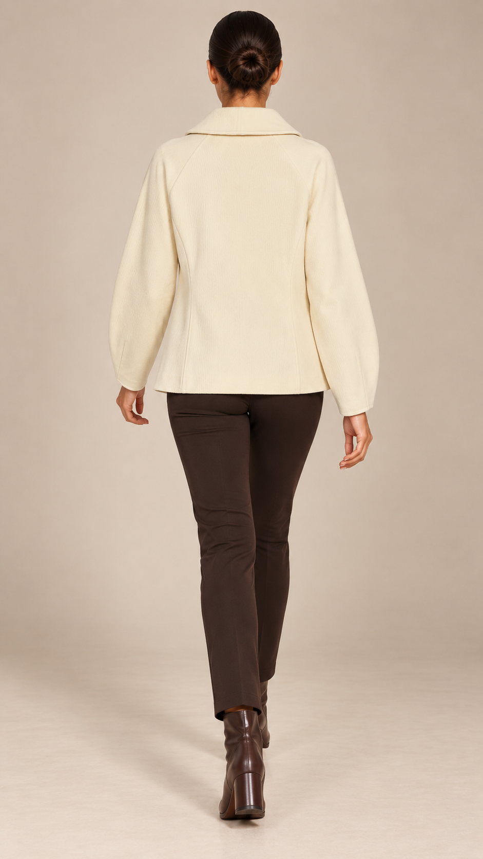 Paloma Corduroy Jacket — Beige model back
