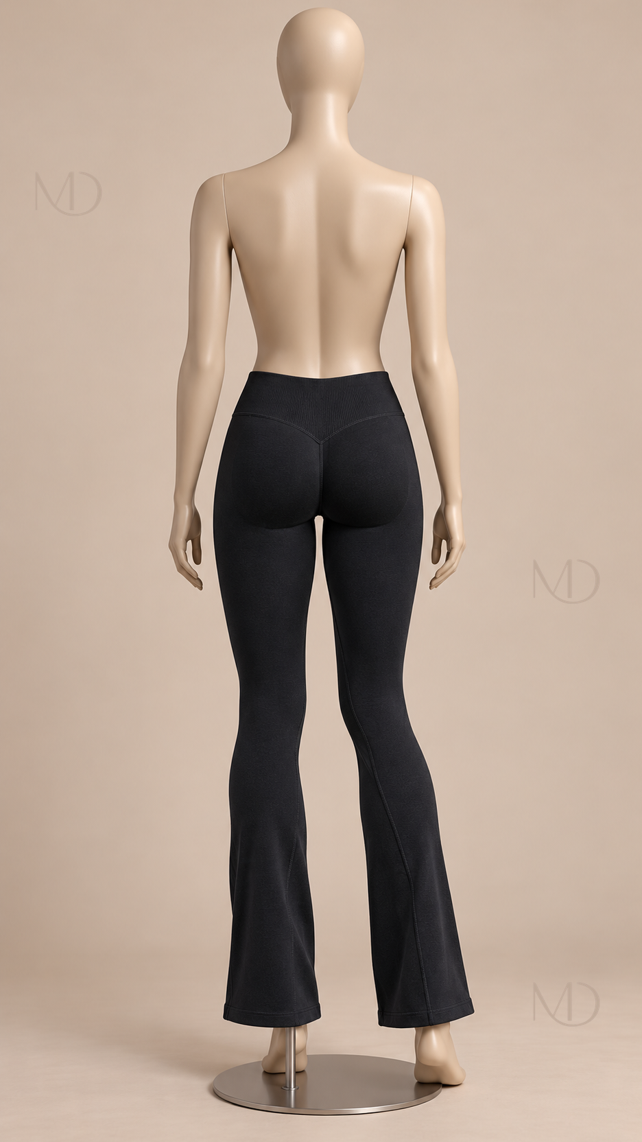 Ines Seamless Flare Pants — Black mannequin back