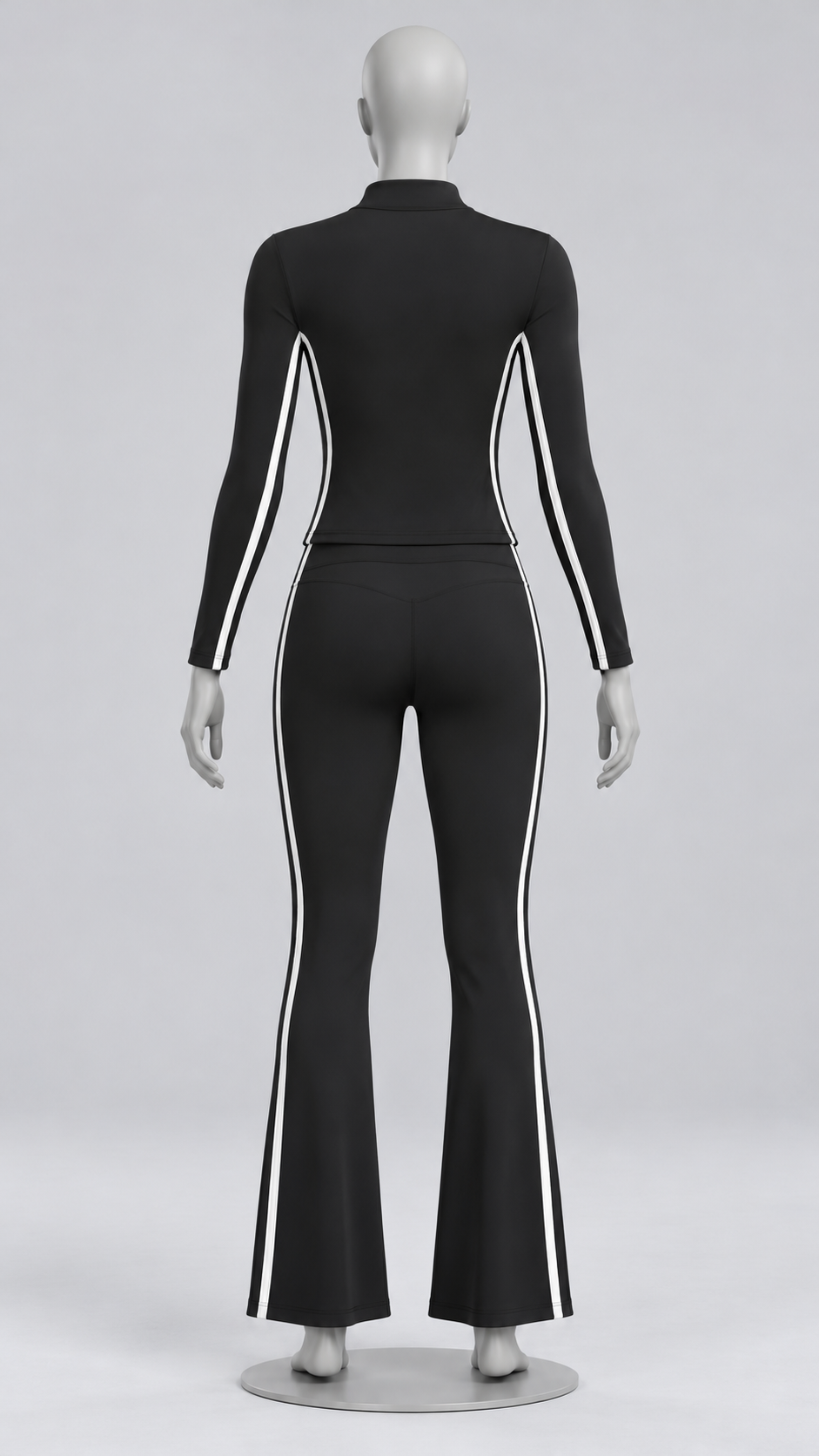 Nimue Racer-Stripe Yoga Set — Black mannequin back