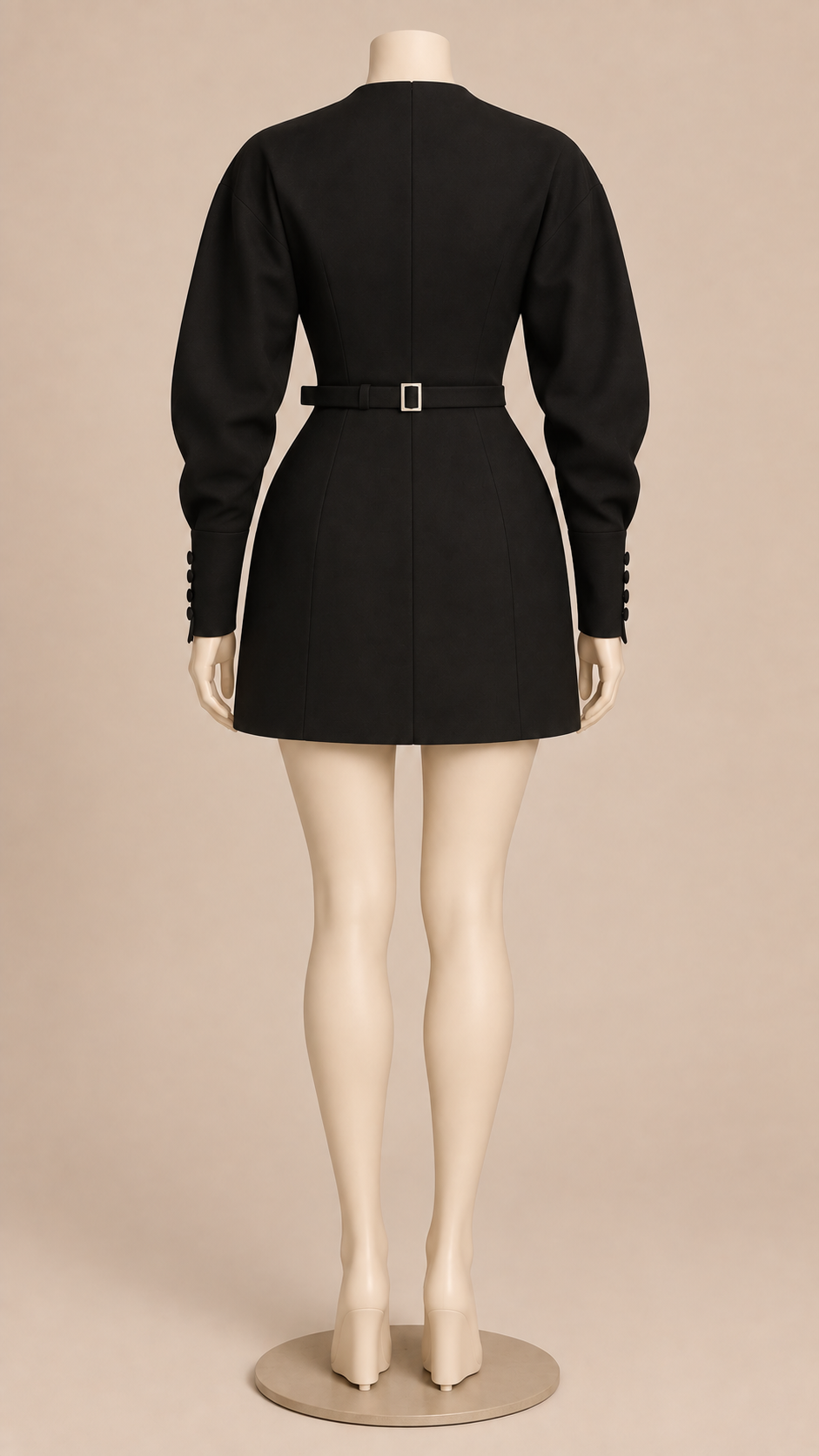 Lucienne Plunge Mini — Black mannequin back