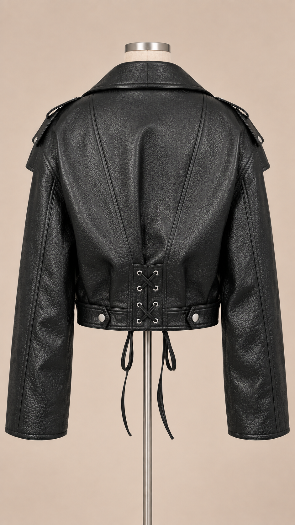 Cosima Tie-Back Jacket — Black mannequin back