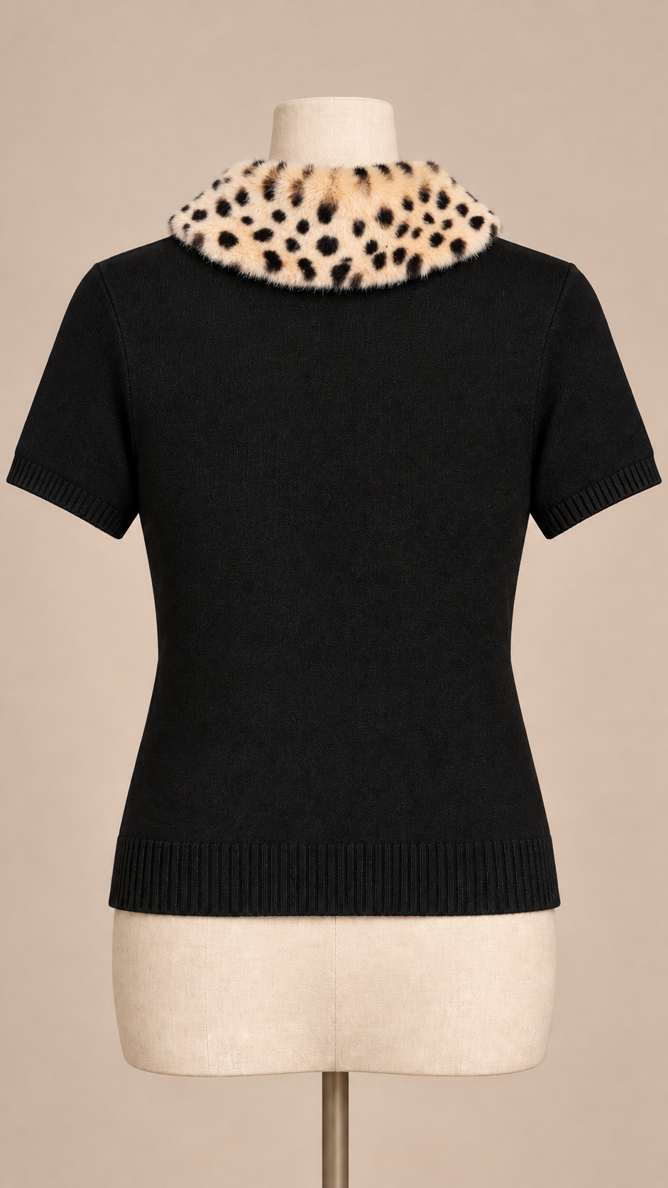 Emmeline Spotted Cardigan — Black mannequin back