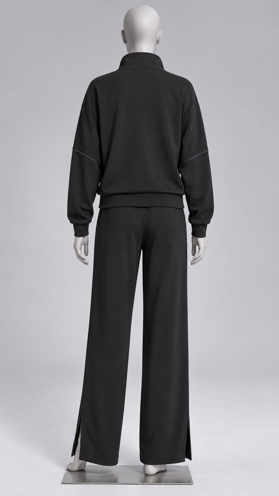 Henna Split-Hem Lounge Set — Black mannequin back
