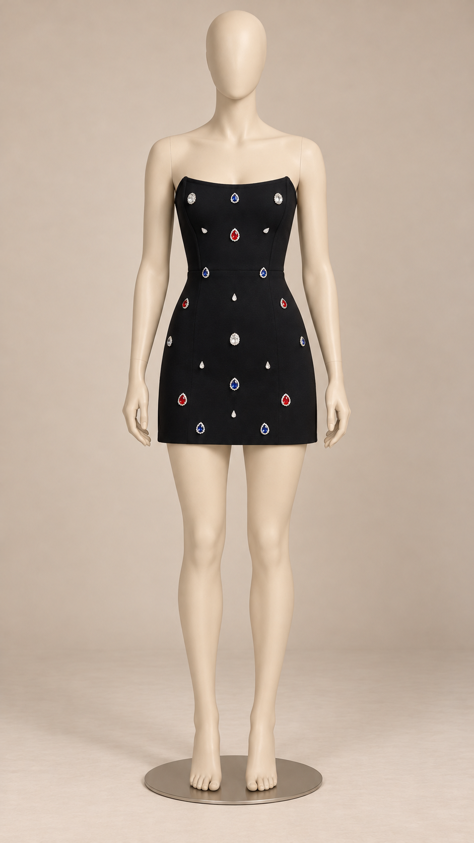 Marceline Jewel-Drop Mini — Black mannequin front