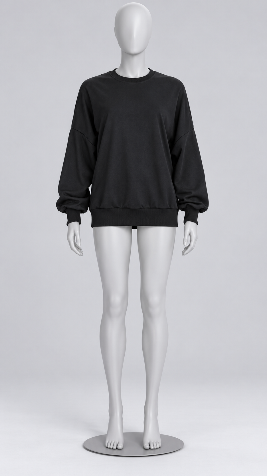 Signe Mesh-Back Sweatshirt — Black mannequin front