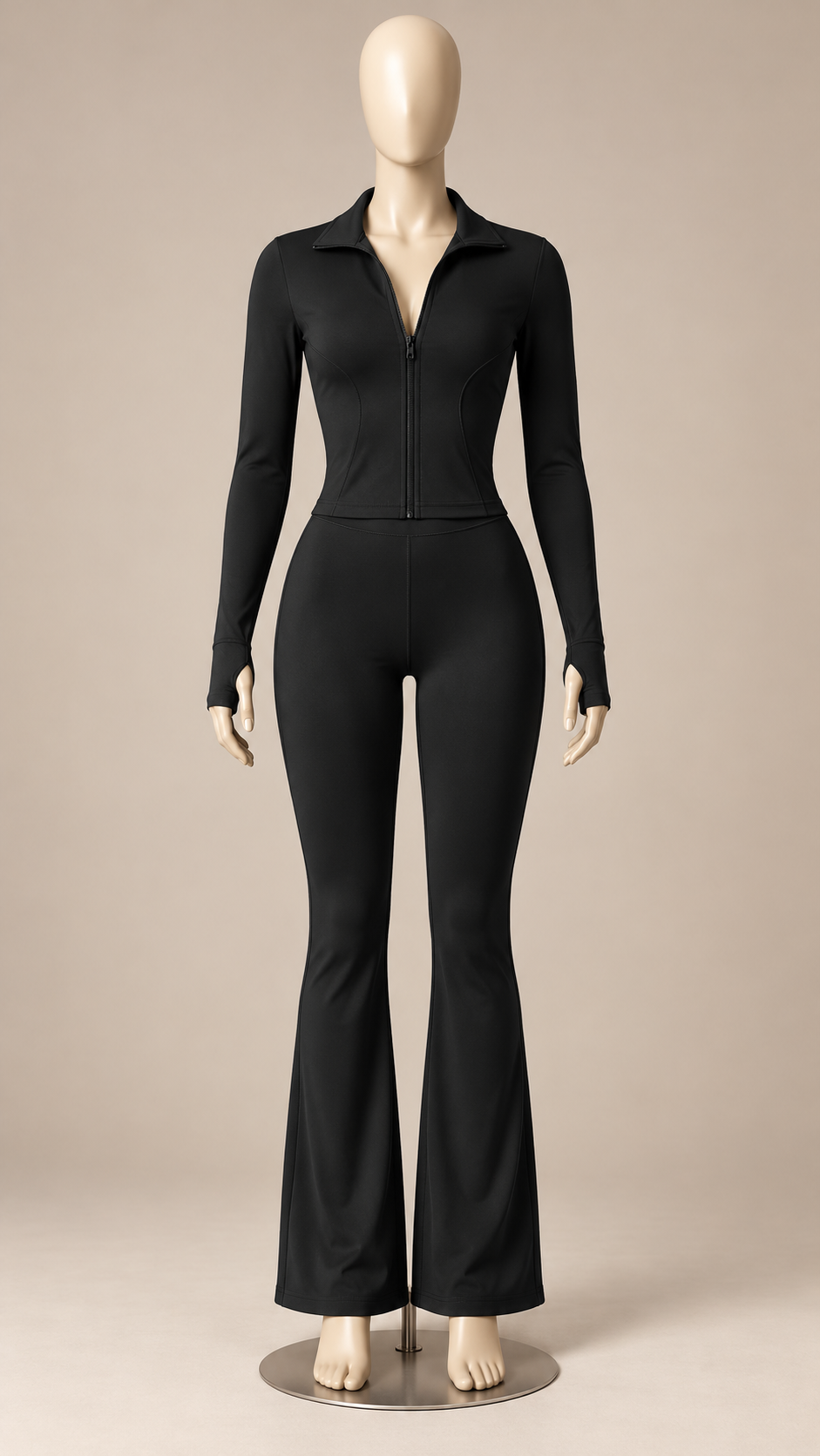 Kaia Contour Bootcut Set — Black mannequin front
