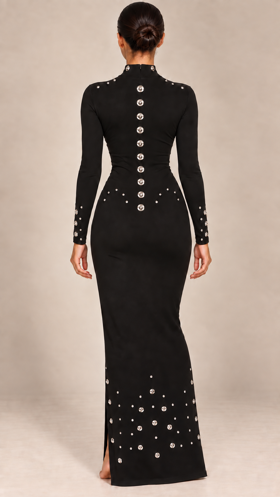 Lisette Rivet Maxi — Black model back