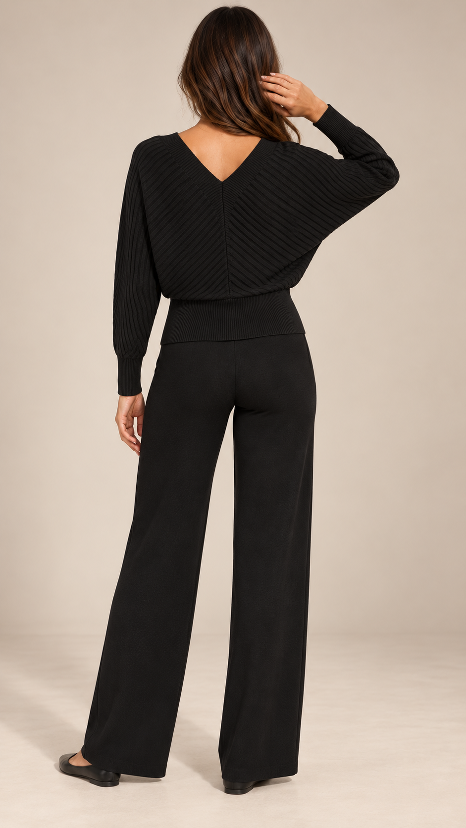 Briony Crisscross Pant Set — Black model back