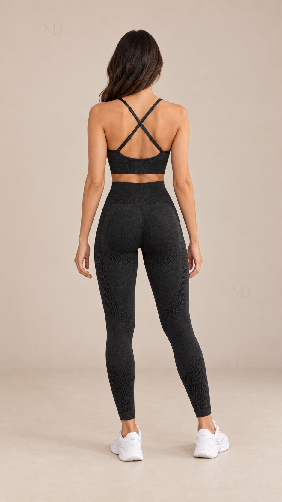 Ryla Seamless Yoga Set — Black model back