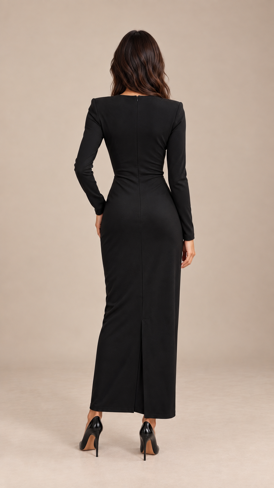 Ysabel Keyhole Maxi — Black model back