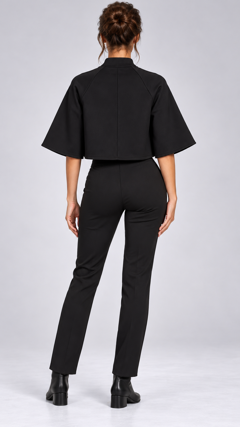 Gwendolyn Capelet Jacket — Black model back