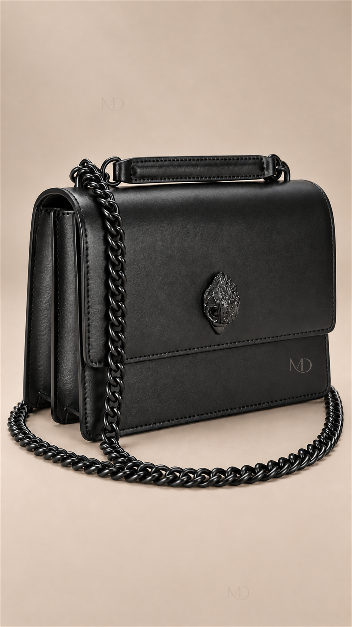 Shoreditch Matte Chain Crossbody — Black product closed