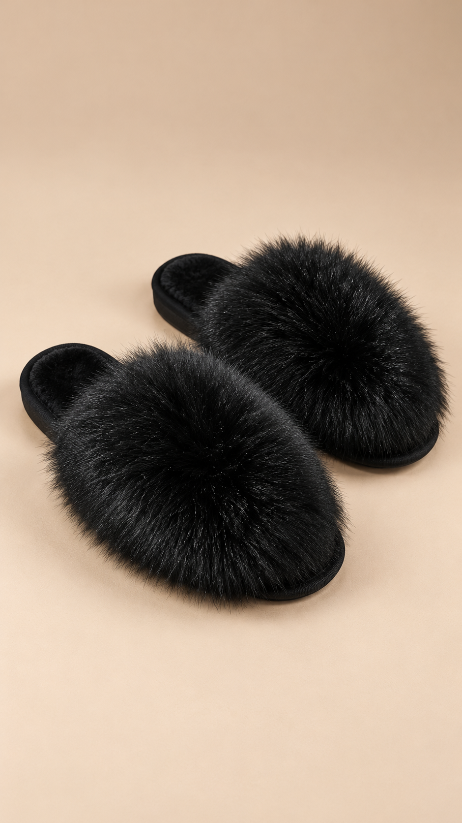 Ravelle Fluff Slipper — Black product only