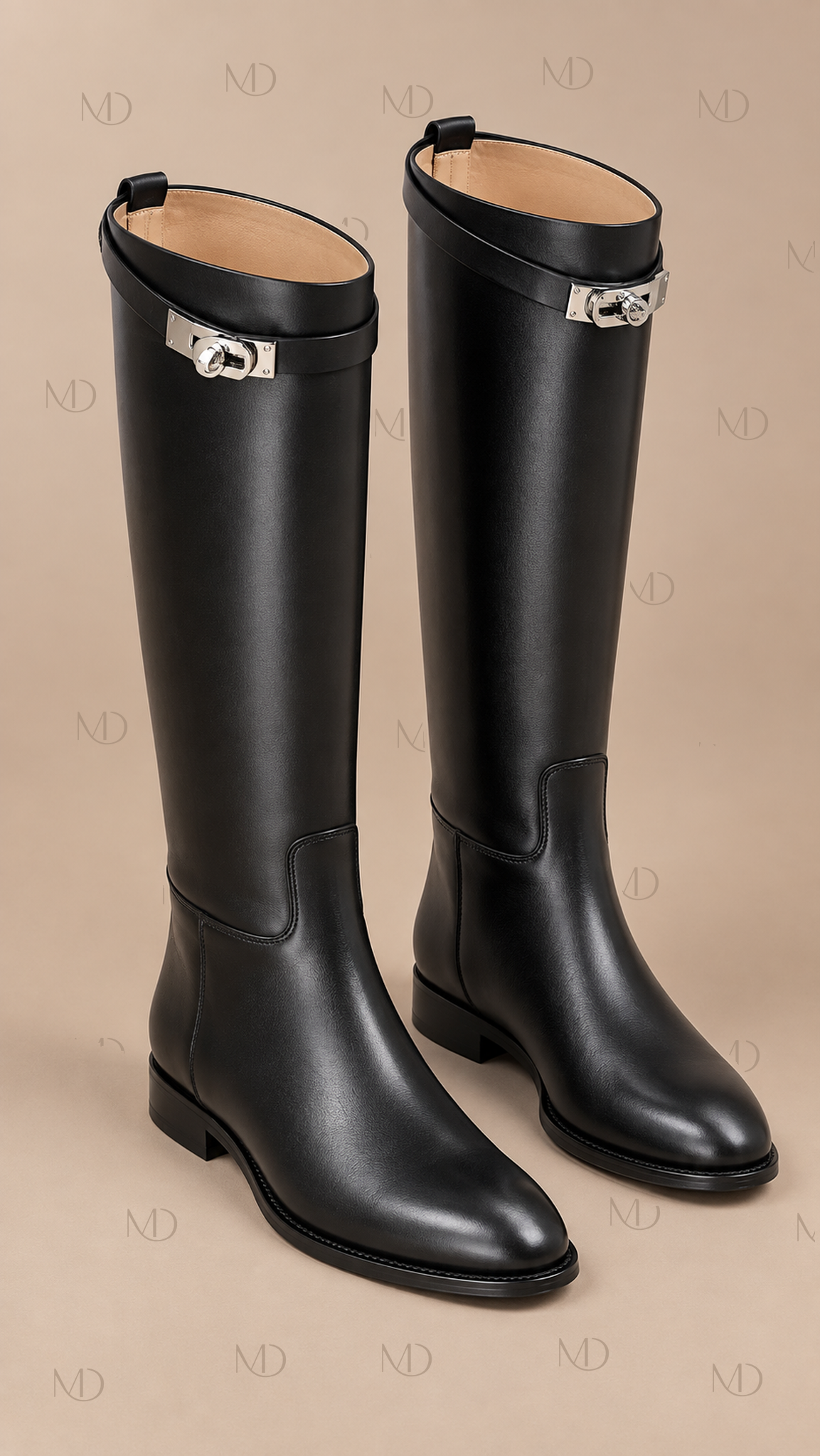 Harlow Buckle Riding Boots — Black product only
