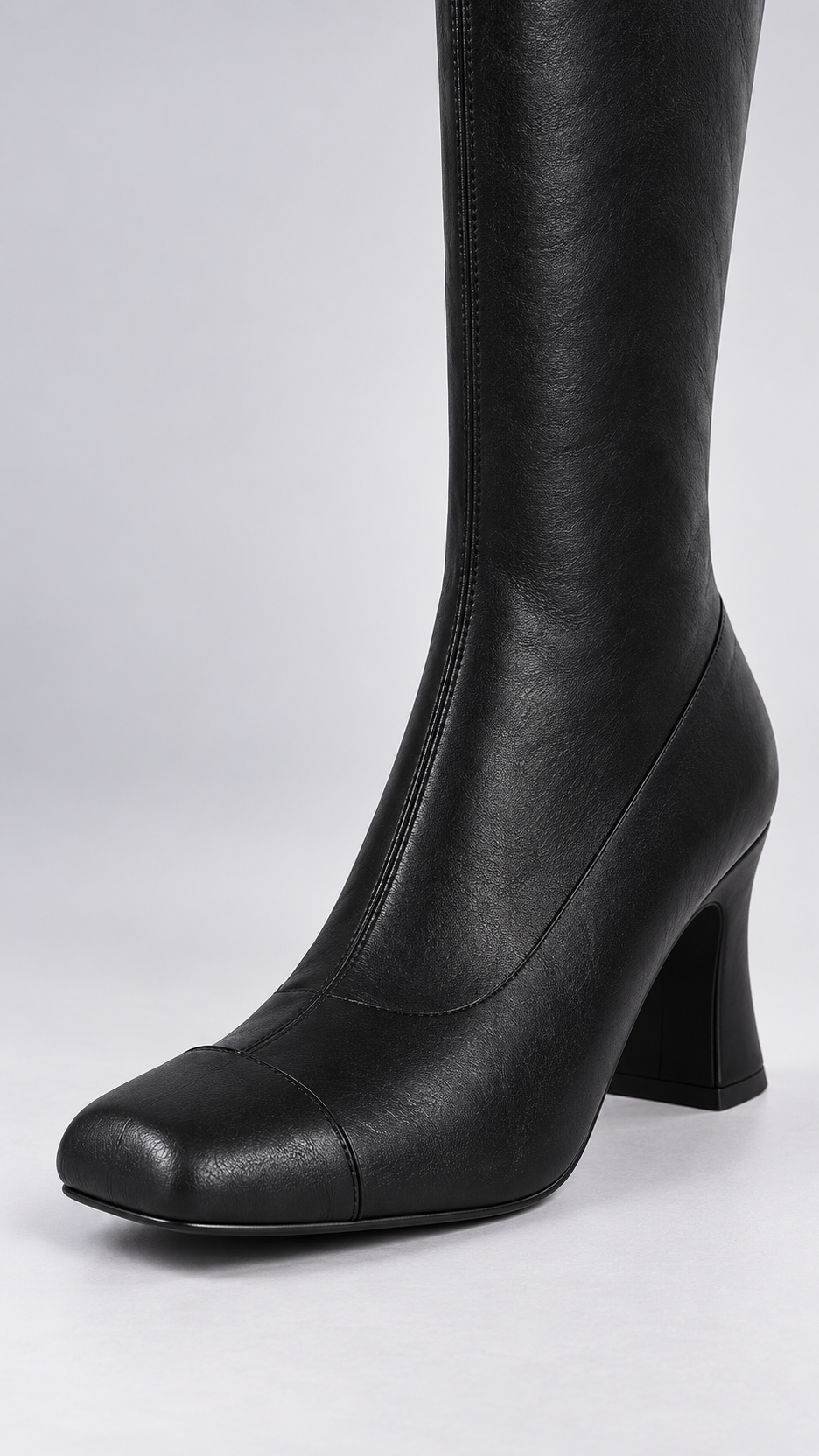 Linnette Side-Zip Knee Boot — Black shoe detail
