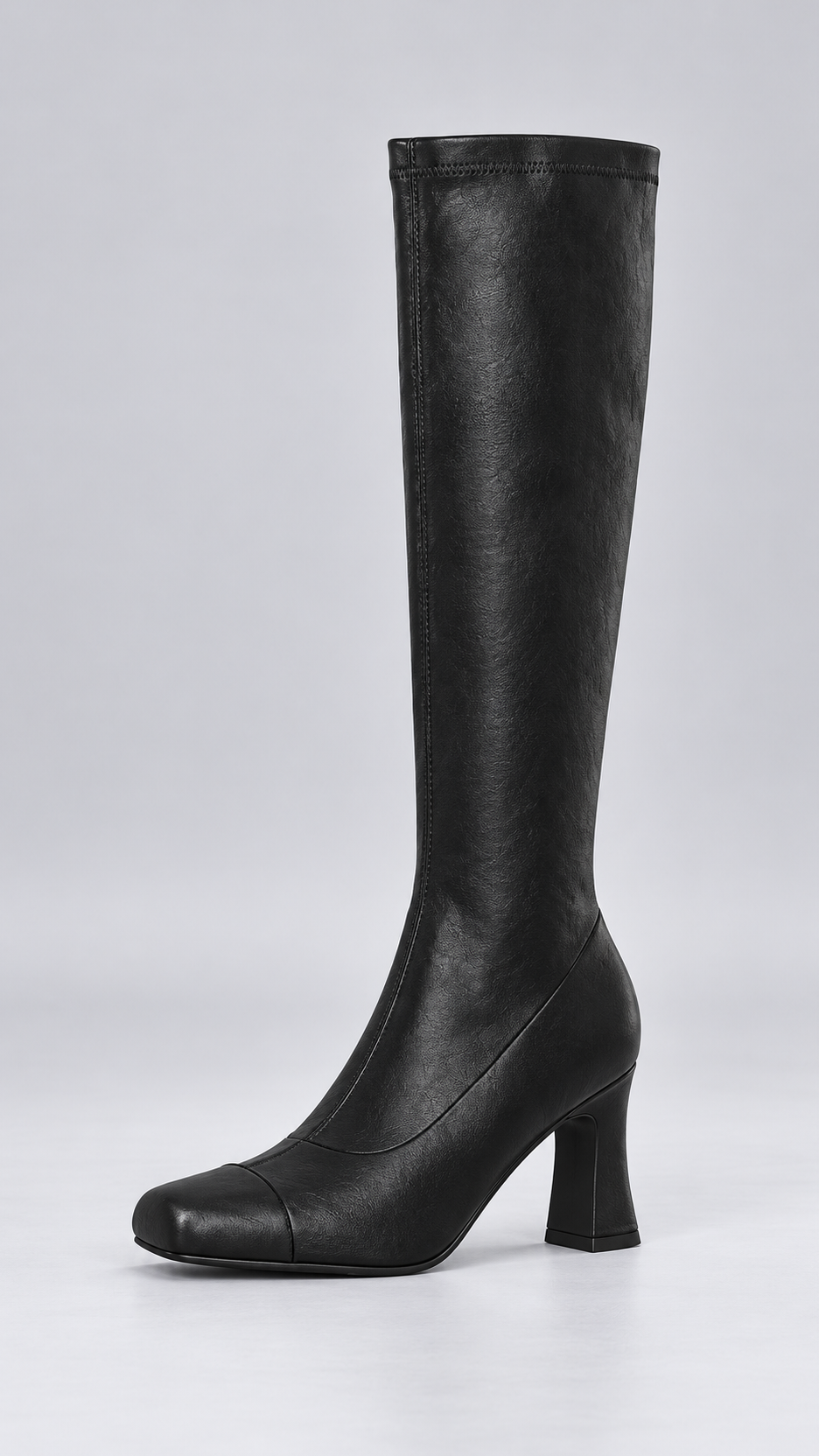 Linnette Side-Zip Knee Boot — Black shoe side