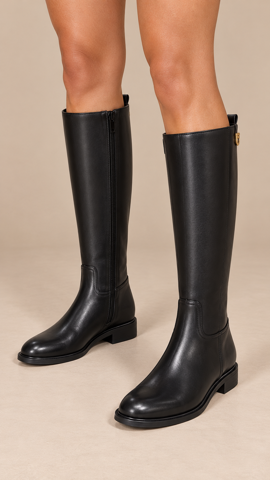 Brisa D-Ring Riding Boot — Black worn closeup