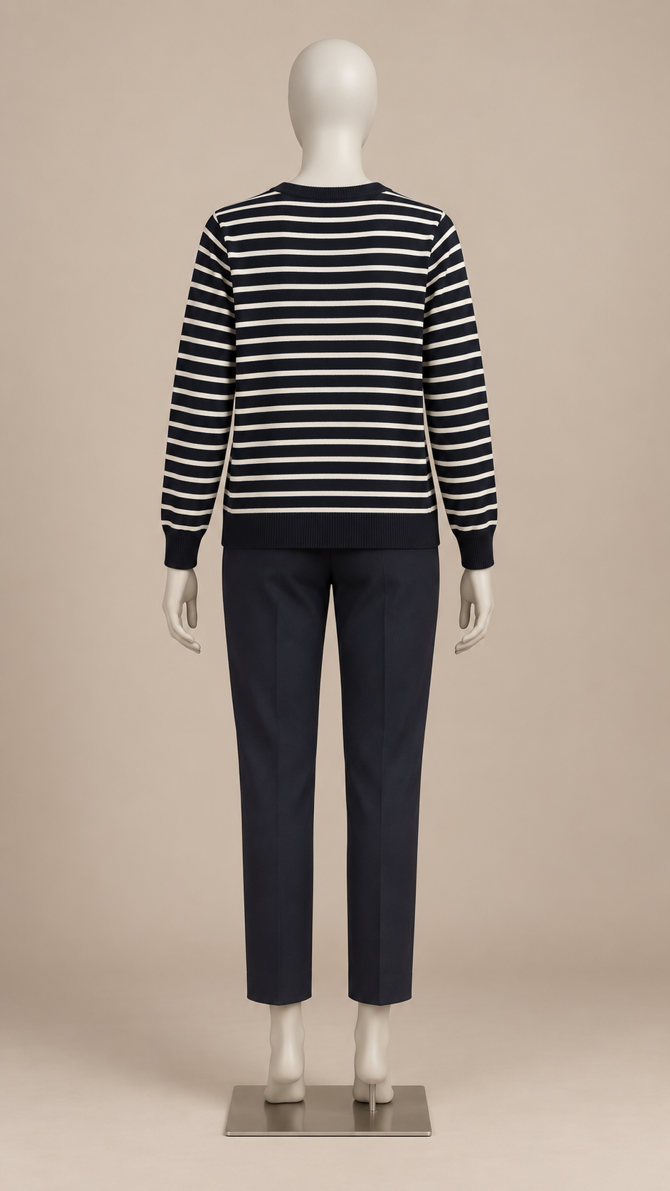Leontine Breton Cardigan — Blue mannequin back