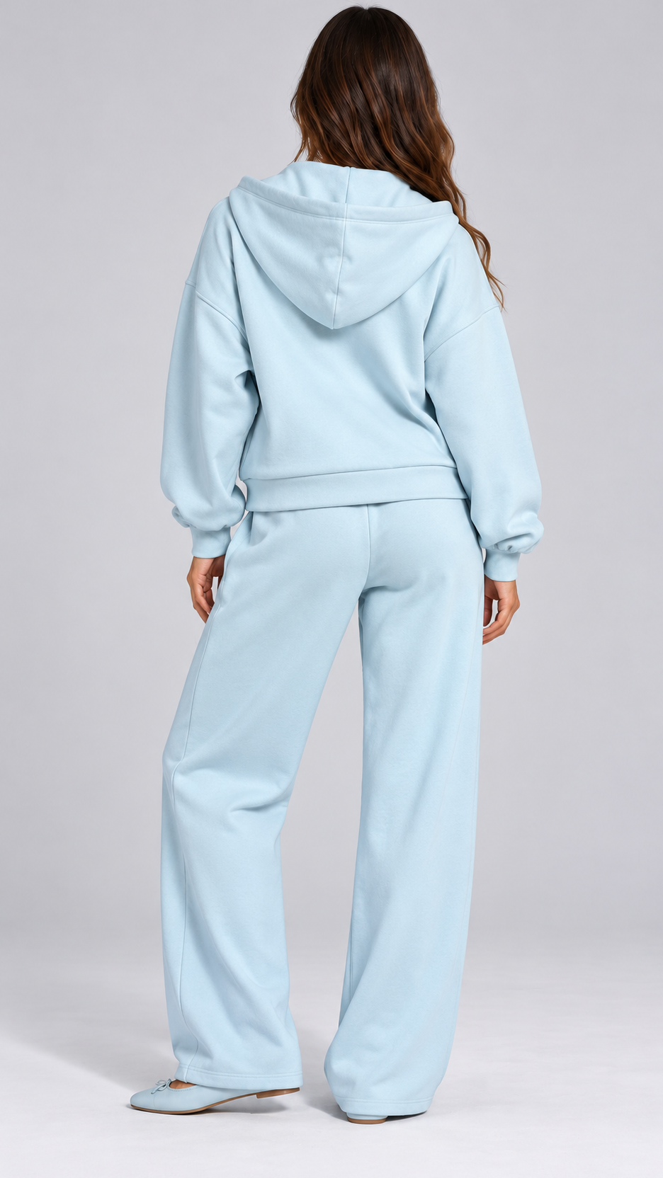 Rozalia Zip-Hoodie Set — Blue model back