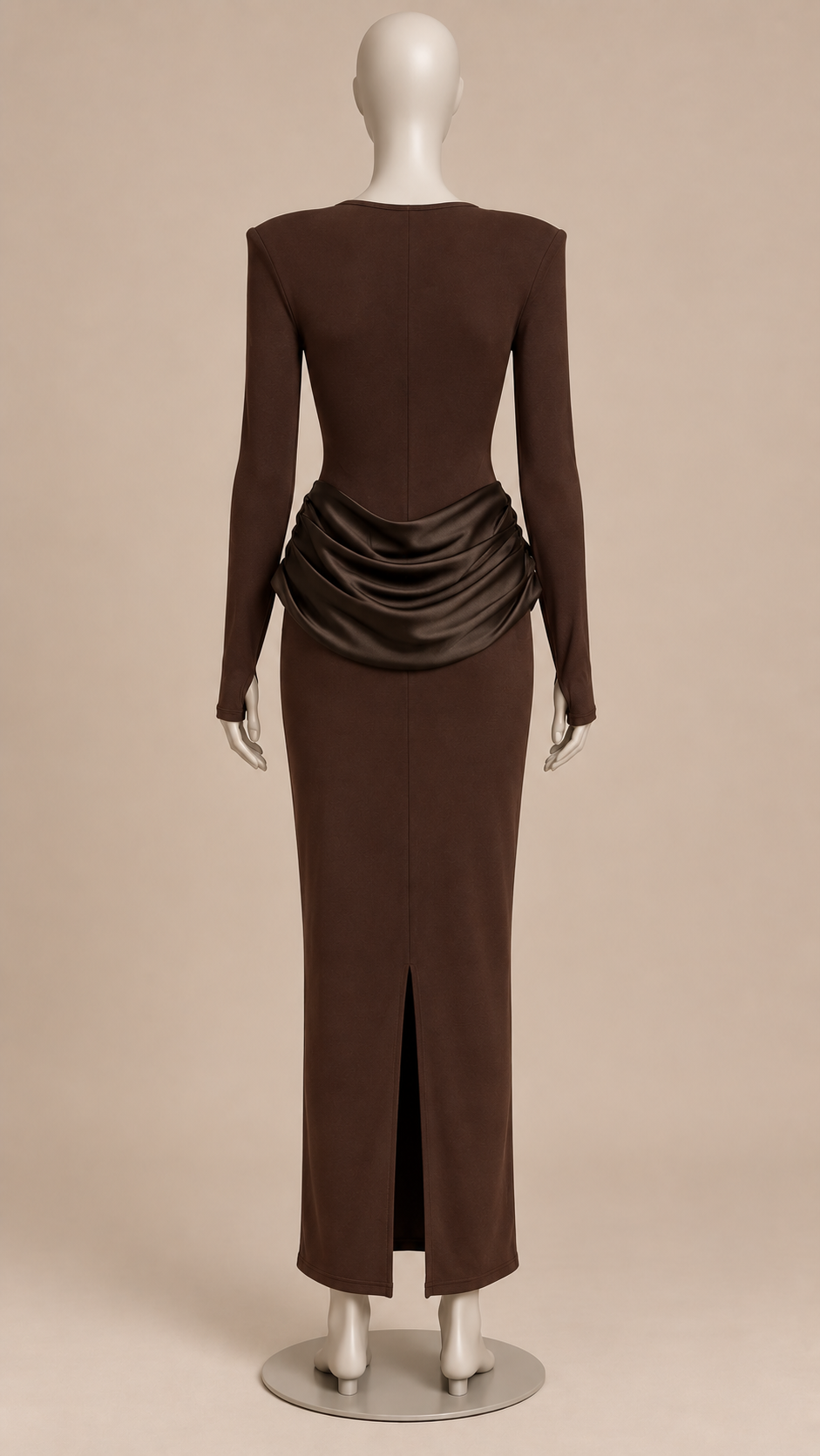 Marnie Ruched Maxi — Brown mannequin back