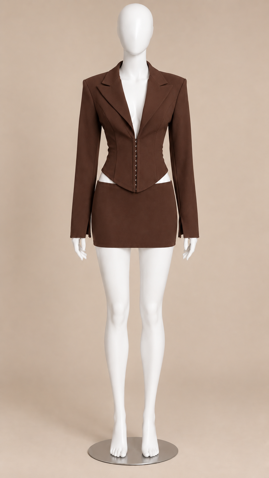 Romy Hook Set — Brown mannequin front