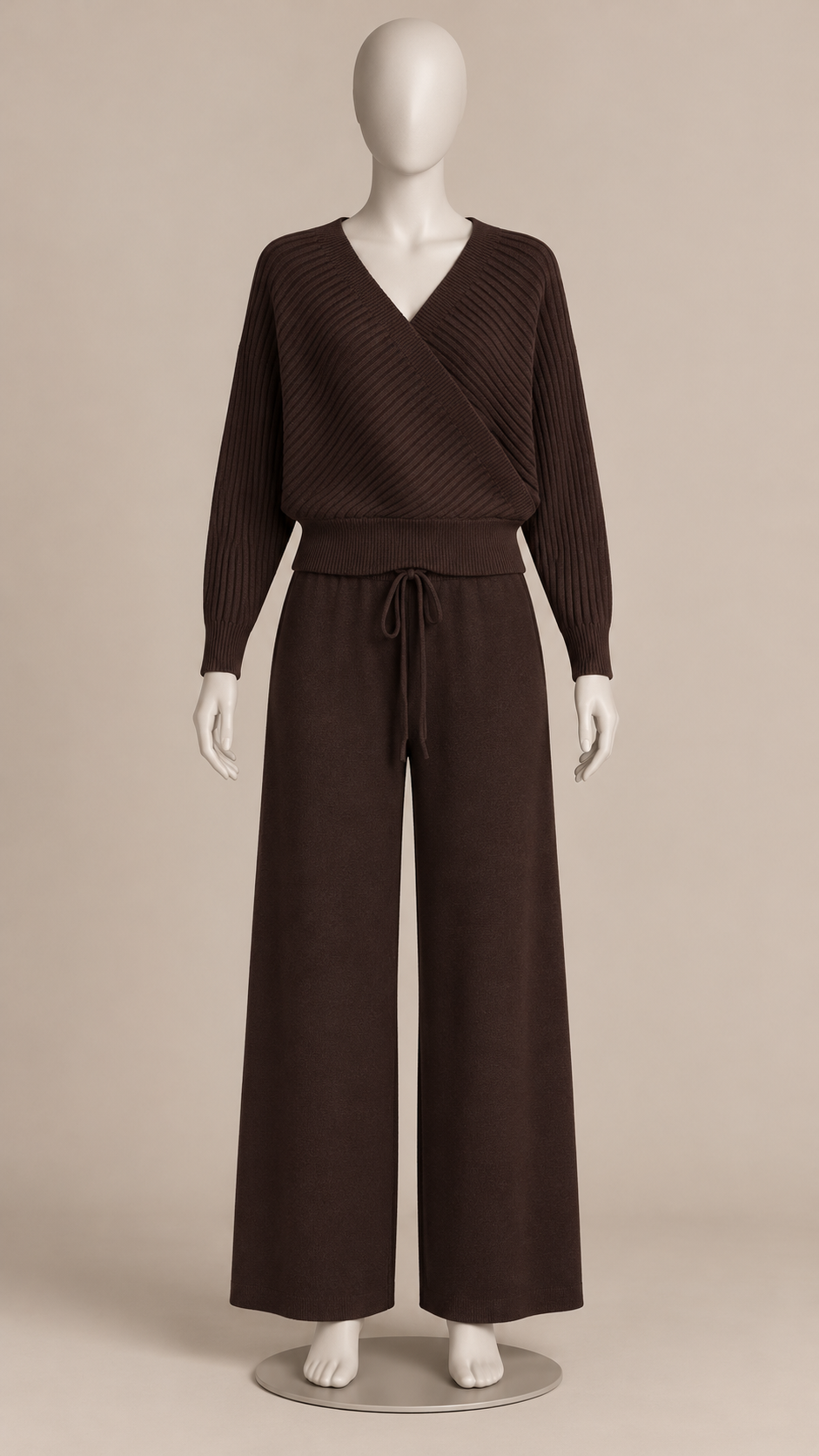 Briony Crisscross Pant Set — Brown mannequin front