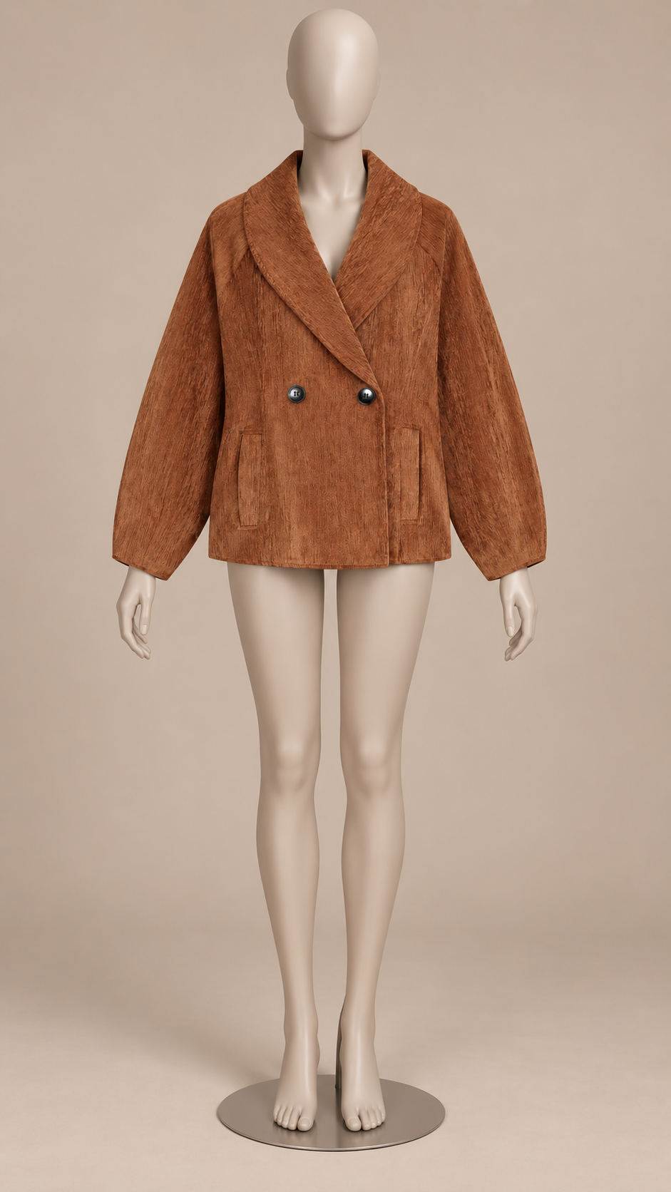 Paloma Corduroy Jacket — Brown mannequin front