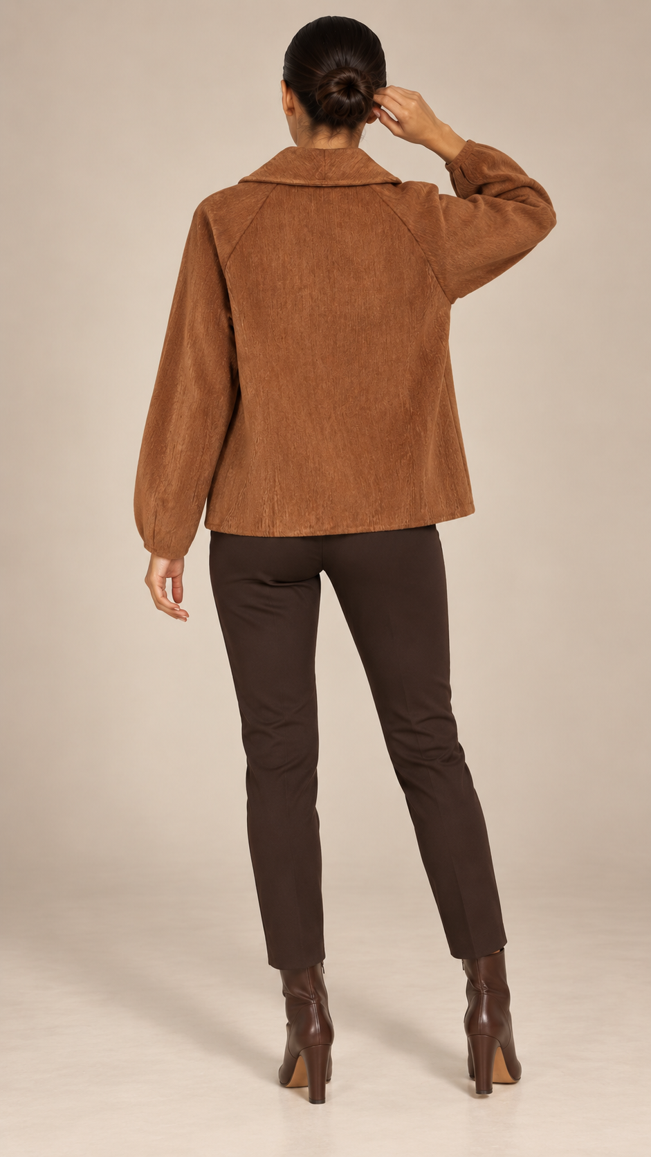 Paloma Corduroy Jacket — Brown model back