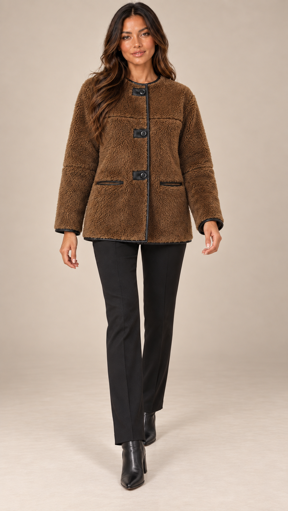 Cordelia Borg Jacket — Brown model front